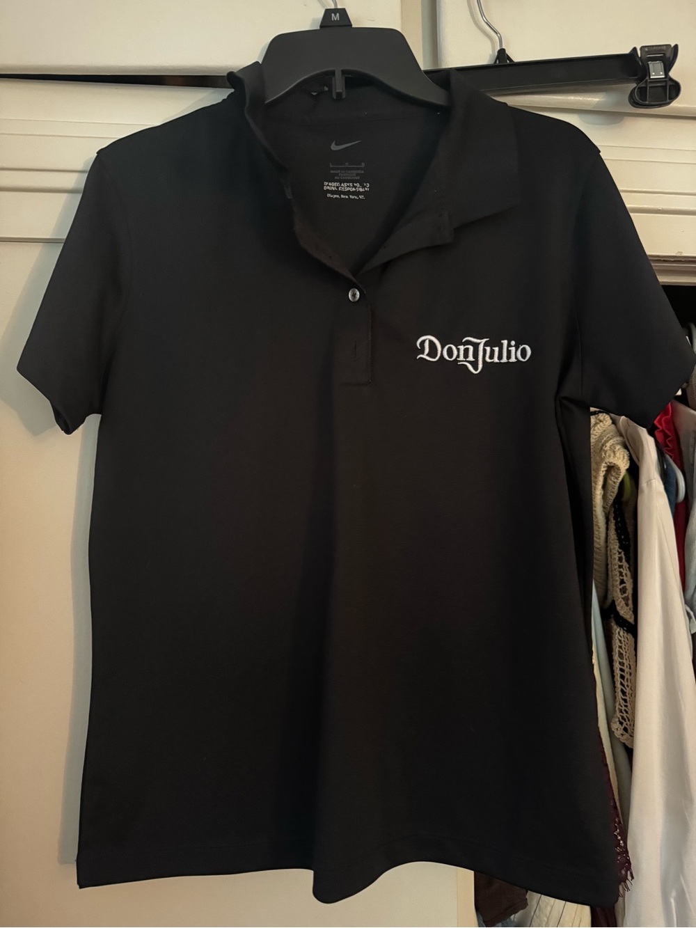 Nike Black Short Sleeve Polo with White Don Julio Logo